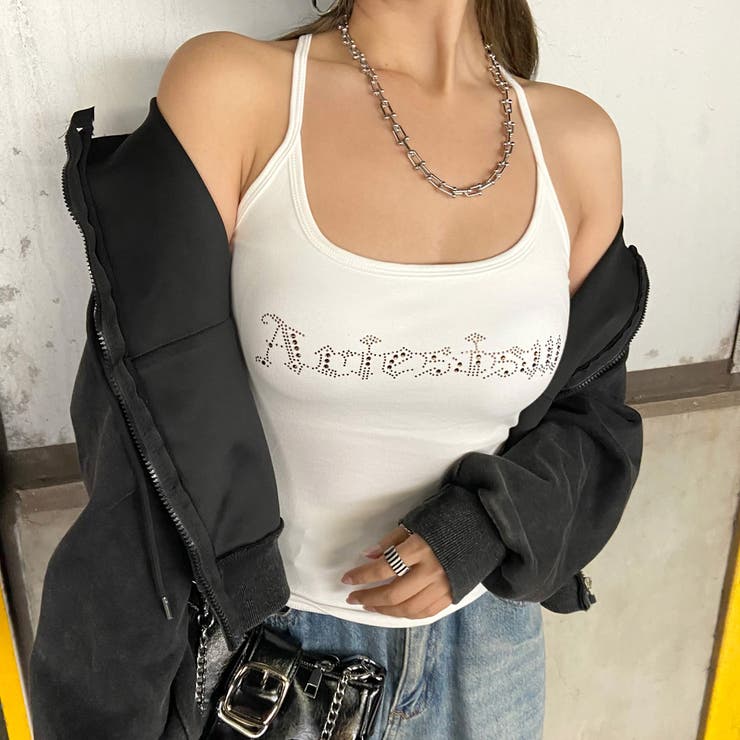 オフホワイト | ストーンロゴキャミソール | non-hedge 