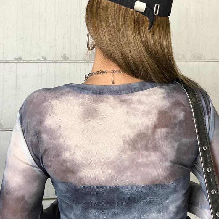 デニムスピンドルベアシアー切替トップス | non-hedge  | 詳細画像29 