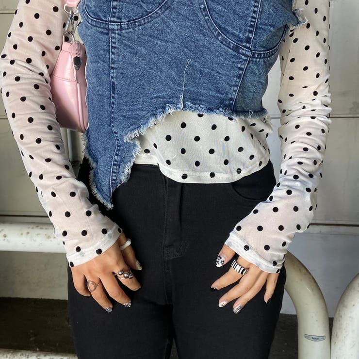 デニムベアイレギュラーヘムシアー切替トップス | non-hedge  | 詳細画像12 