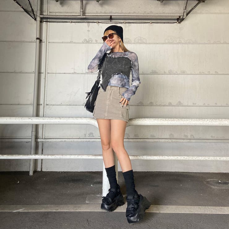 デニムベアイレギュラーヘムシアー切替トップス | non-hedge  | 詳細画像18 