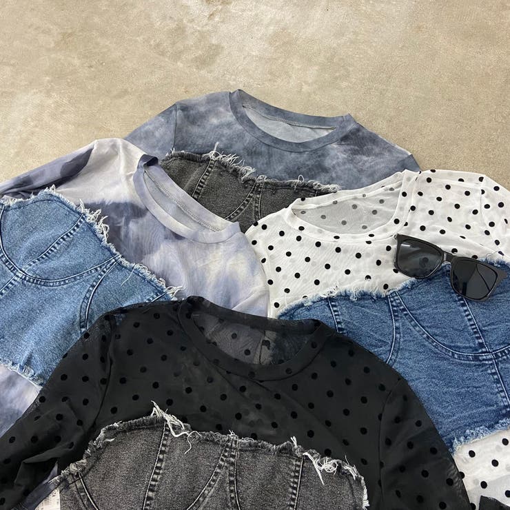 デニムベアイレギュラーヘムシアー切替トップス | non-hedge  | 詳細画像30 