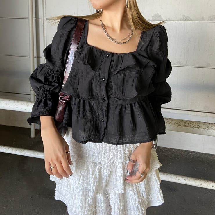 ブラック | ティアードスクエアプルオーバー | non-hedge 