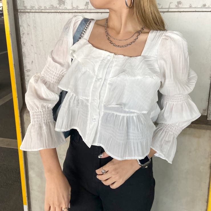 オフホワイト | ティアードスクエアプルオーバー | non-hedge 