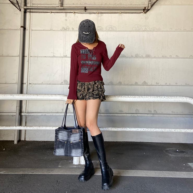 ロゴレースアップTシャツ | non-hedge  | 詳細画像12 