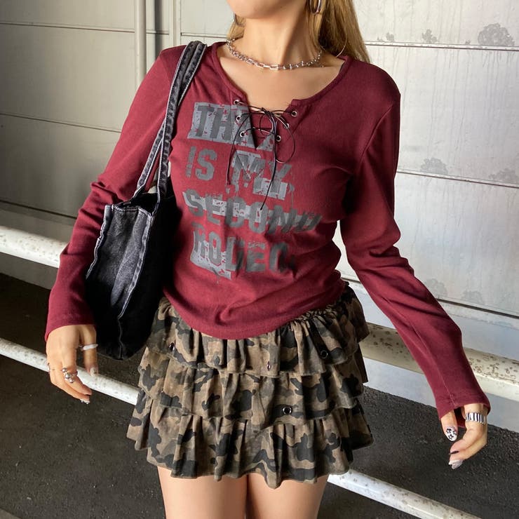 ロゴレースアップTシャツ | non-hedge  | 詳細画像15 