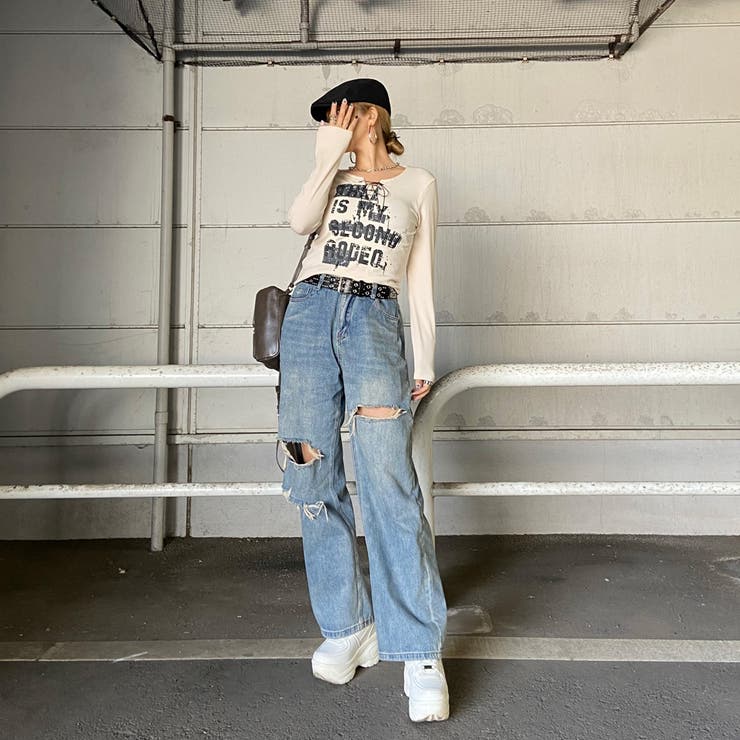 ロゴレースアップTシャツ | non-hedge  | 詳細画像20 