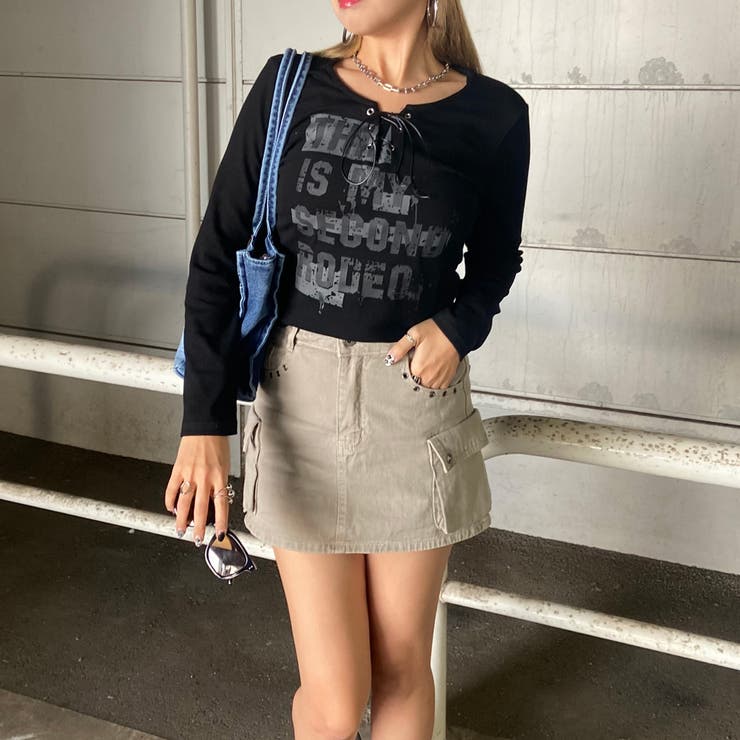 ロゴレースアップTシャツ | non-hedge  | 詳細画像4 