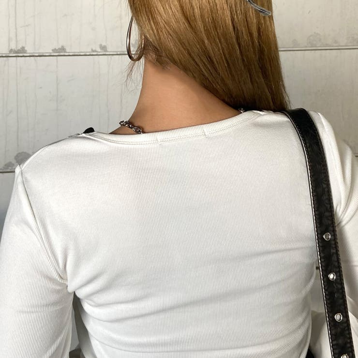 アンサンブル風レースアップTシャツ | non-hedge  | 詳細画像11 