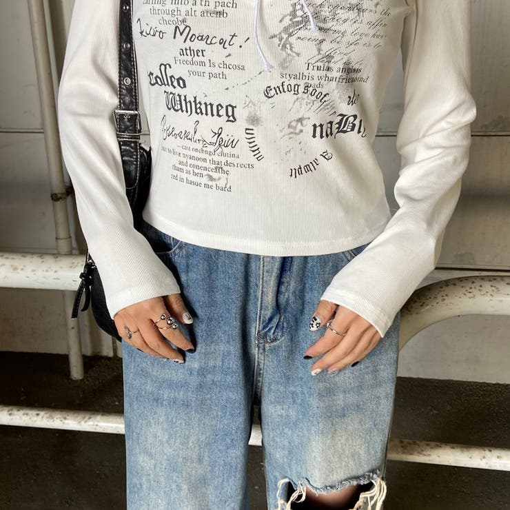 アンサンブル風レースアップTシャツ | non-hedge  | 詳細画像13 