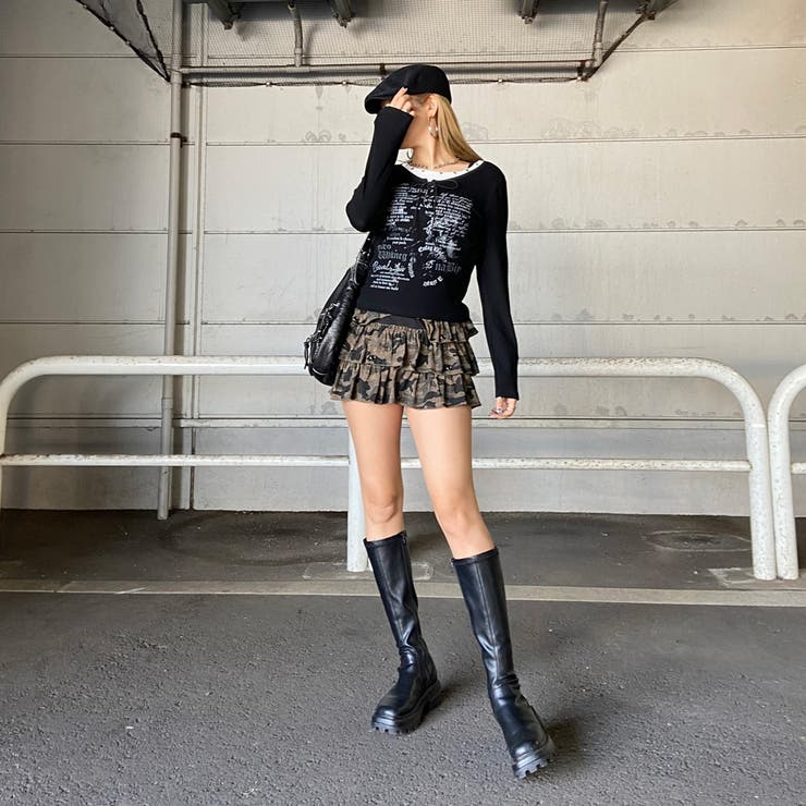 アンサンブル風レースアップTシャツ | non-hedge  | 詳細画像19 