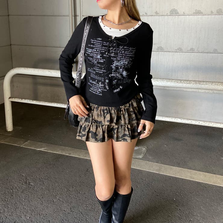 アンサンブル風レースアップTシャツ | non-hedge  | 詳細画像21 