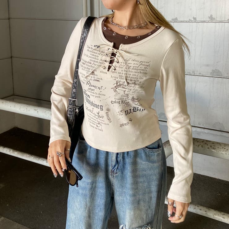 アンサンブル風レースアップTシャツ | non-hedge  | 詳細画像25 