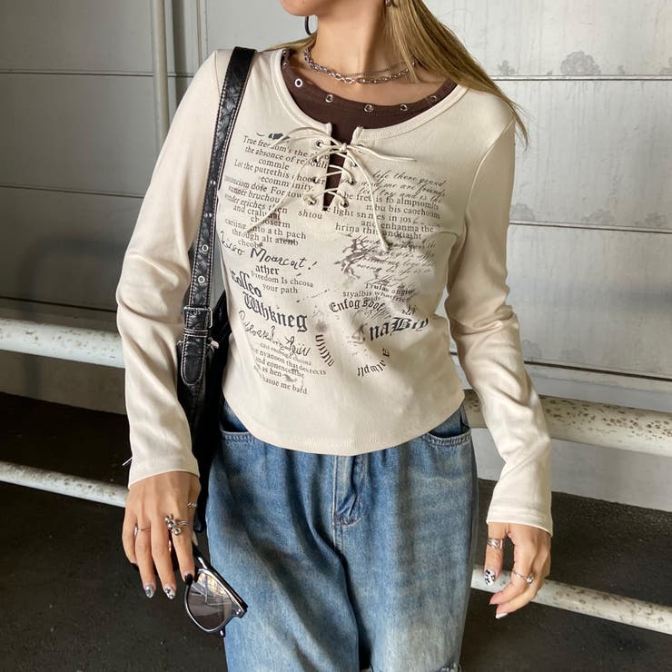 アンサンブル風レースアップTシャツ | non-hedge  | 詳細画像26 