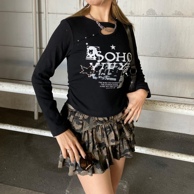 ブラック | スタッズスターロゴTシャツ | non-hedge 