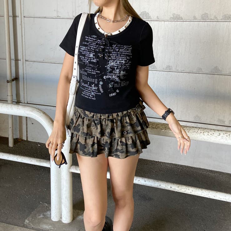 アンサンブル風ロゴレースアップTシャツ | non-hedge  | 詳細画像15 