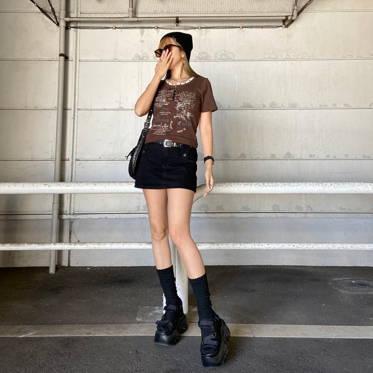 アンサンブル風ロゴレースアップTシャツ | non-hedge  | 詳細画像2 