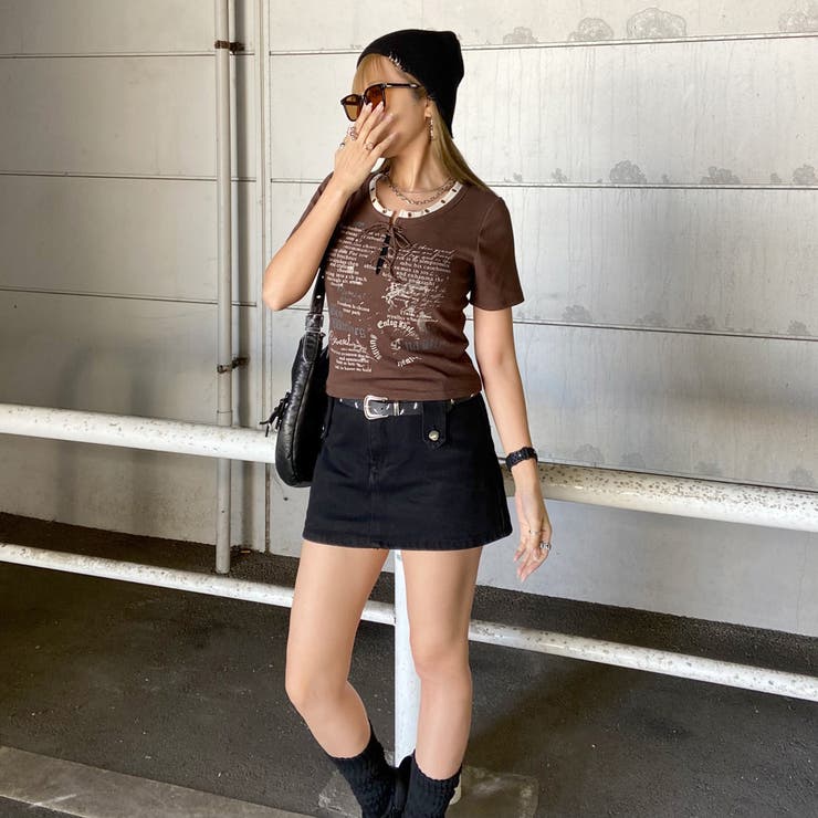 アンサンブル風ロゴレースアップTシャツ | non-hedge  | 詳細画像3 