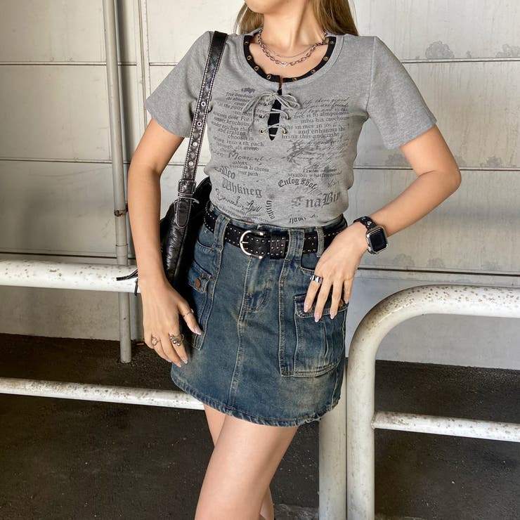 アンサンブル風ロゴレースアップTシャツ | non-hedge  | 詳細画像35 