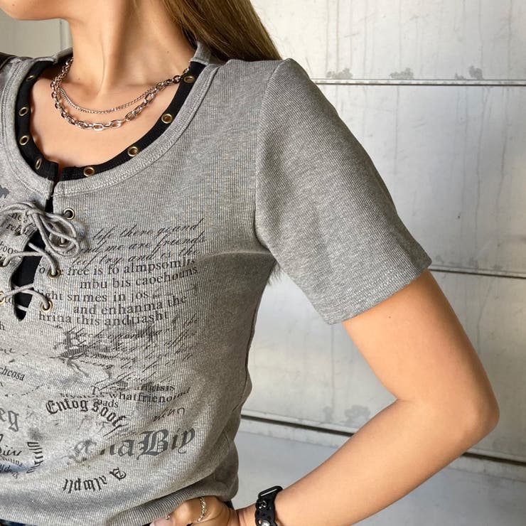 アンサンブル風ロゴレースアップTシャツ | non-hedge  | 詳細画像38 