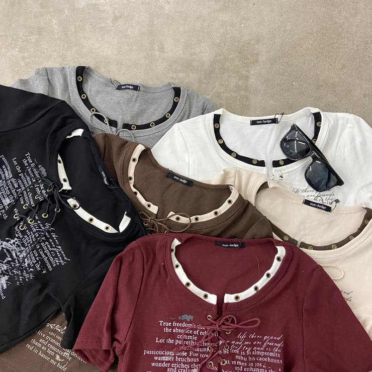 アンサンブル風ロゴレースアップTシャツ | non-hedge  | 詳細画像41 