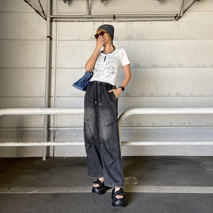 アンサンブル風ロゴレースアップTシャツ | non-hedge  | 詳細画像8 