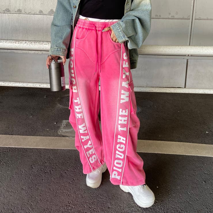 ピンク | ブリーチラインロゴカットカーゴパンツ | non-hedge 