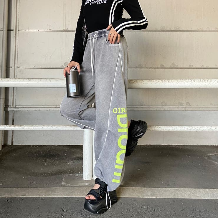 グレー | ブリーチラインロゴカットパンツ | non-hedge 