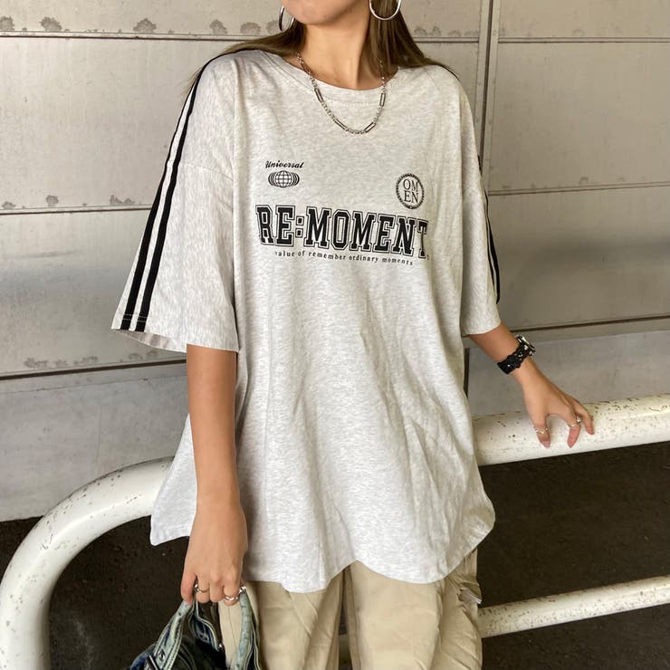 オートミール | ラインロゴビッグTシャツ | non-hedge 