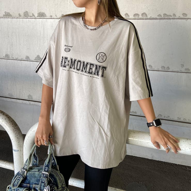 ライトグレー | ラインロゴビッグTシャツ | non-hedge 