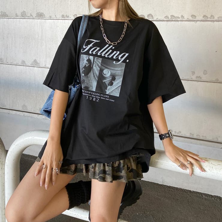 ブラック | ロゴ転写ビッグTシャツ | non-hedge 