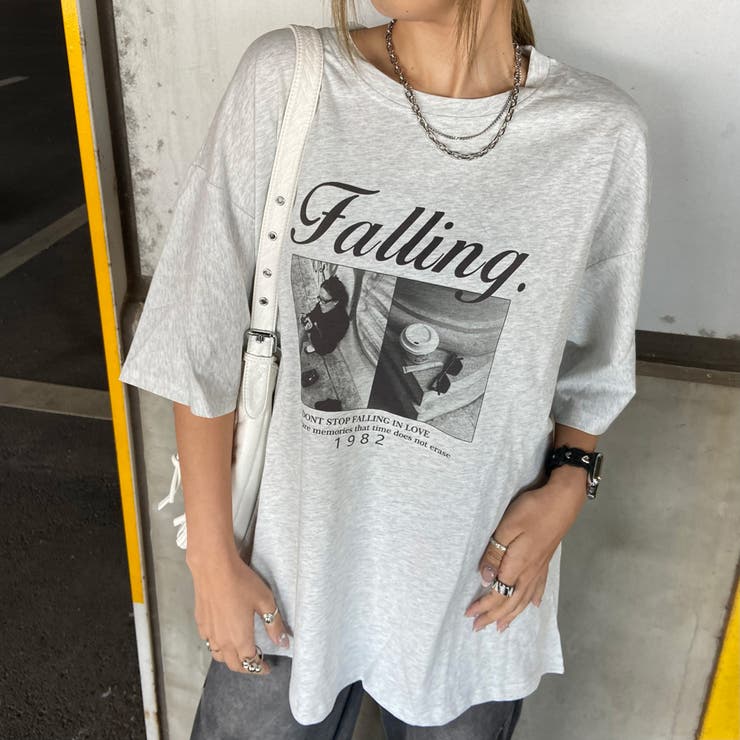 オートミール | ロゴ転写ビッグTシャツ | non-hedge 