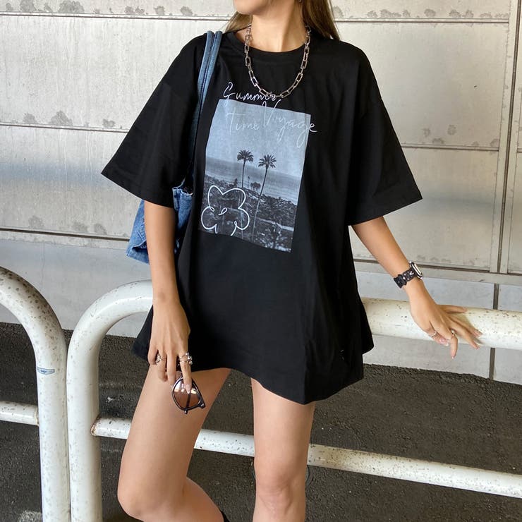 ブラック | カラーロゴ転写ビッグTシャツ | non-hedge 