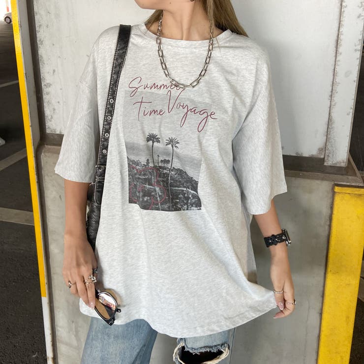 オートミール | カラーロゴ転写ビッグTシャツ | non-hedge 