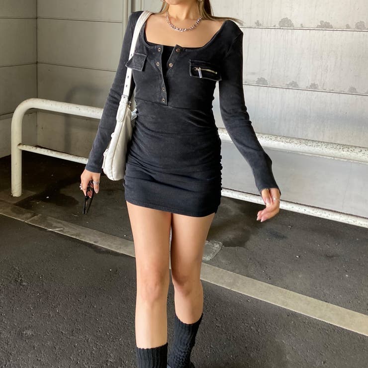 ブリーチポケZIPリブミニワンピース | non-hedge  | 詳細画像10 