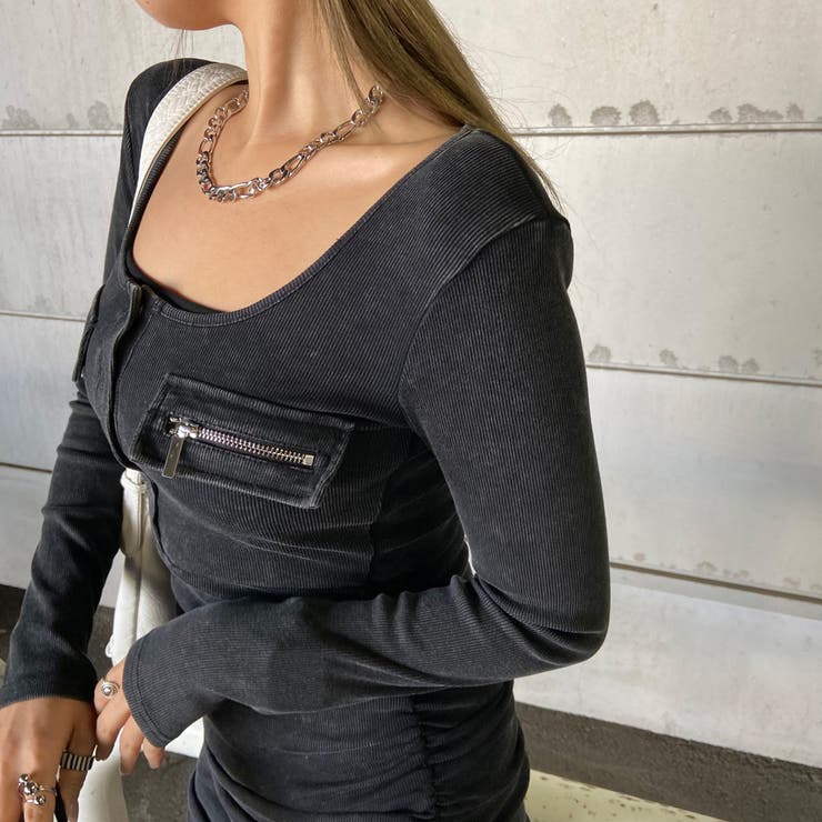 ブリーチポケZIPリブミニワンピース | non-hedge  | 詳細画像15 