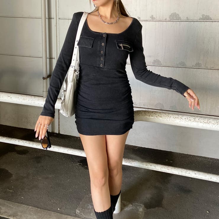 ブリーチポケZIPリブミニワンピース | non-hedge  | 詳細画像5 