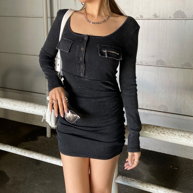 ブリーチポケZIPリブミニワンピース | non-hedge  | 詳細画像6 