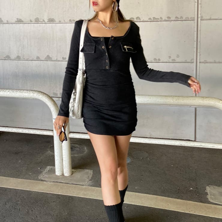 ブリーチポケZIPリブミニワンピース | non-hedge  | 詳細画像8 