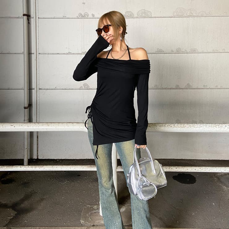 オフショルサイドドロストチュニック | non-hedge  | 詳細画像9 