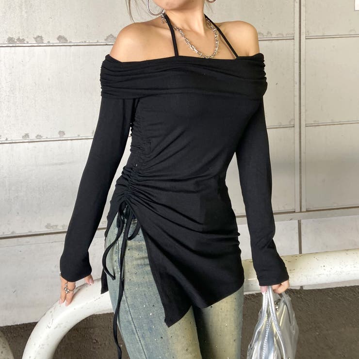 オフショルサイドドロストチュニック | non-hedge  | 詳細画像12 