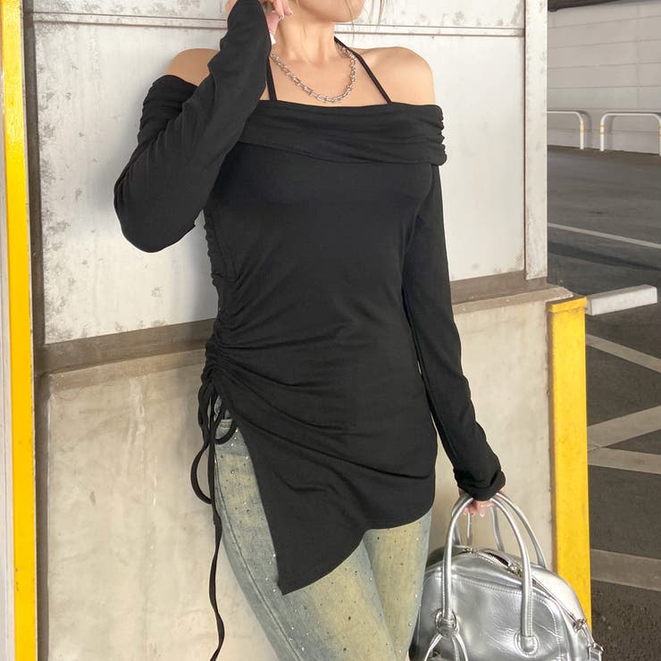 オフショルサイドドロストチュニック | non-hedge  | 詳細画像13 