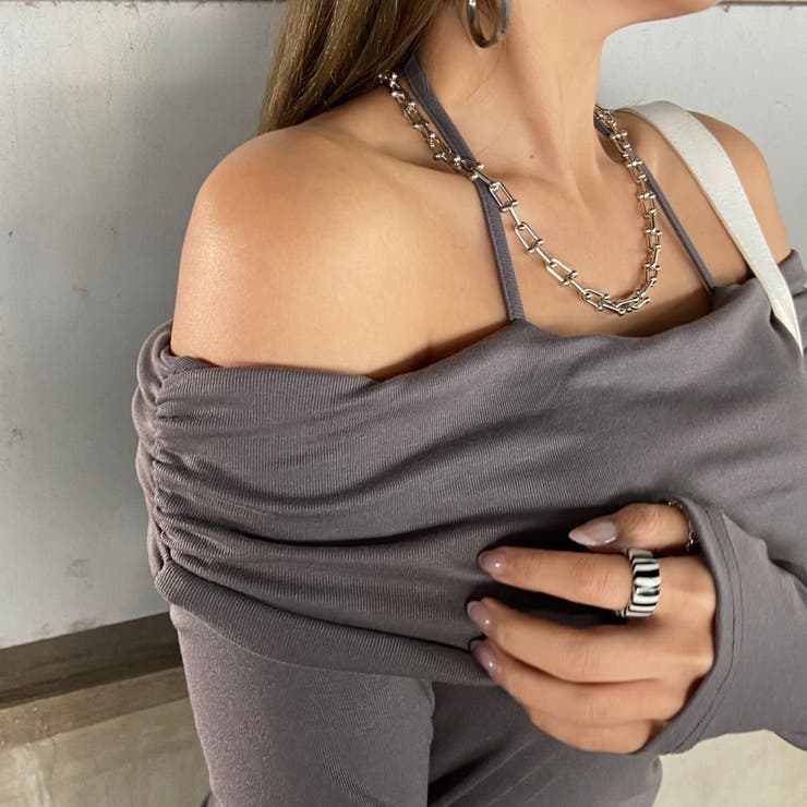 オフショルサイドドロストチュニック | non-hedge  | 詳細画像21 