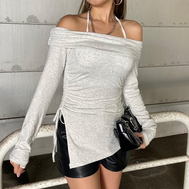 オフショルサイドドロストチュニック | non-hedge  | 詳細画像5 