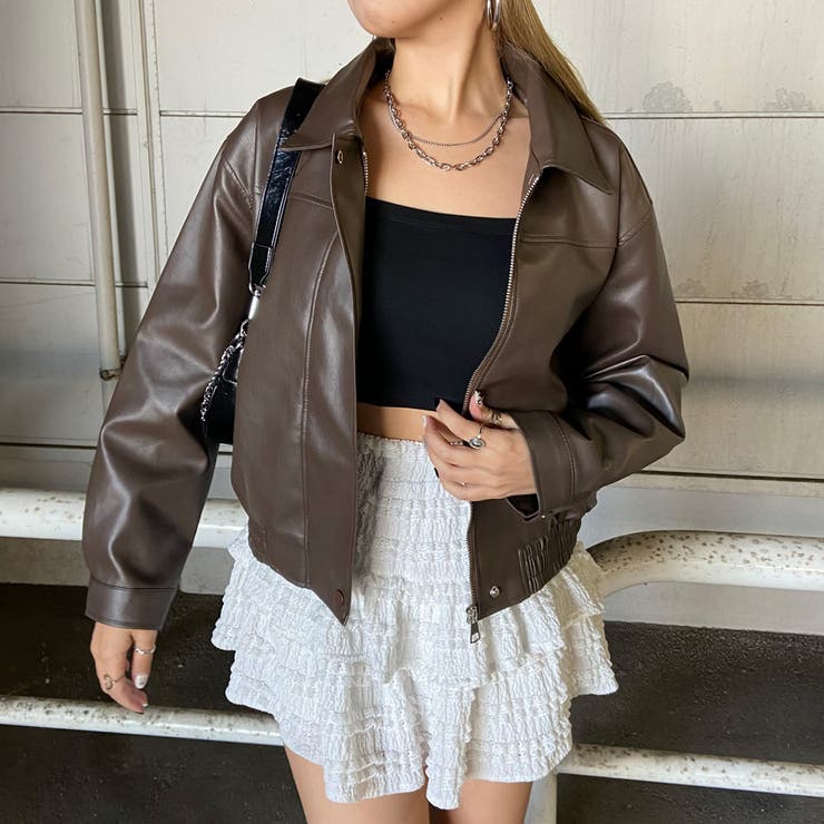 合成皮革ショートブルゾン | non-hedge  | 詳細画像14 