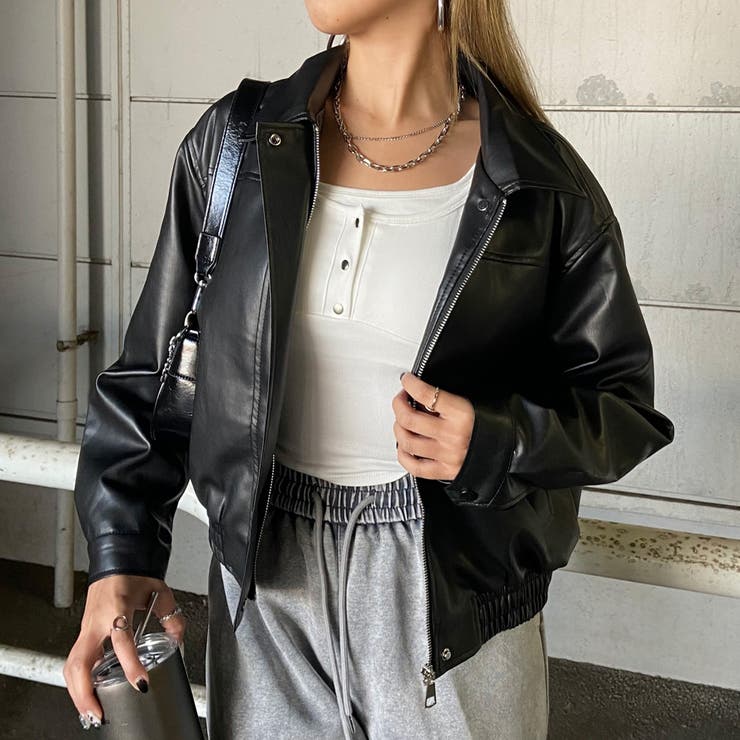 合成皮革ショートブルゾン | non-hedge  | 詳細画像5 