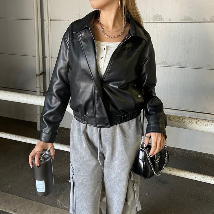 合成皮革ショートブルゾン | non-hedge  | 詳細画像6 