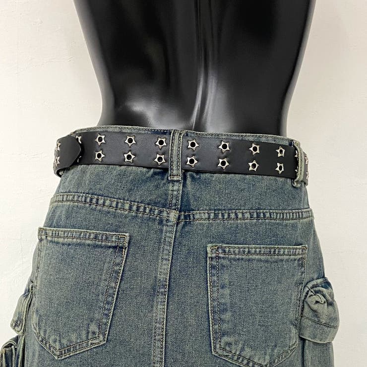 スターベルト付きデニムカーゴミニスカート | non-hedge  | 詳細画像26 