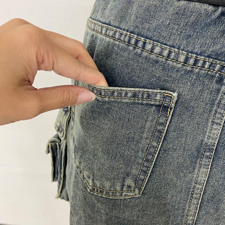 スターベルト付きデニムカーゴミニスカート | non-hedge  | 詳細画像28 