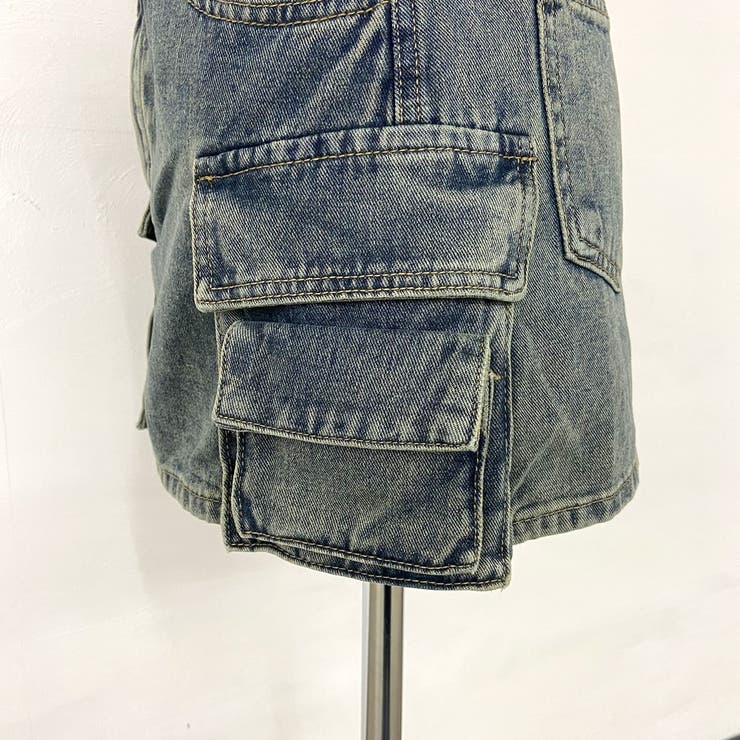 スターベルト付きデニムカーゴミニスカート | non-hedge  | 詳細画像29 