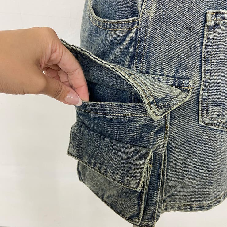 スターベルト付きデニムカーゴミニスカート | non-hedge  | 詳細画像30 